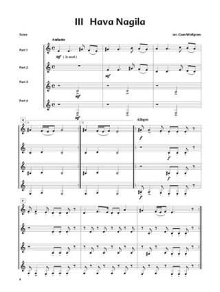 Israelian Folksongs - Clarinet quartet - Coen Wolfgram - Partition